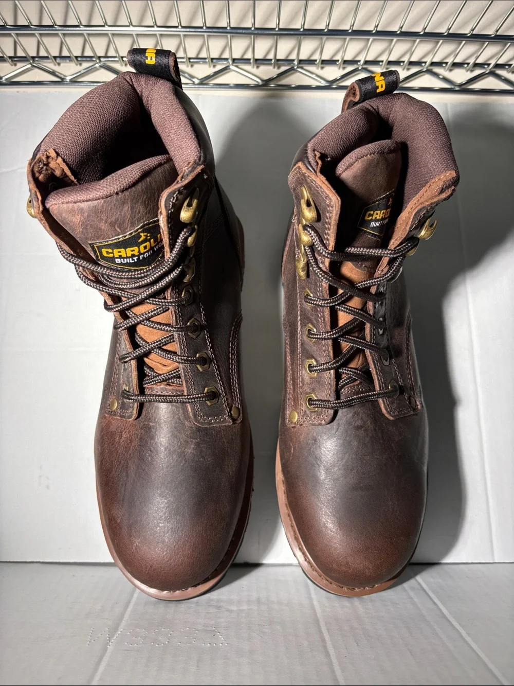 NEW Carolina Men’s Brown Leather Work Boots Steel Toe Size 8.5 D